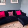 Navy Velvet Couch Image 4