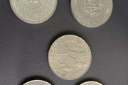 Complete set of 5 English  Crown Coins  Free  postage