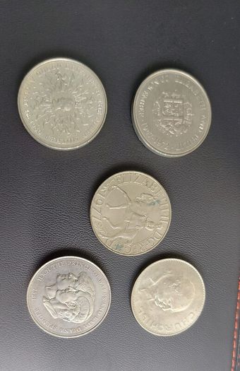 Complete set of 5 English  Crown Coins  Free  postage