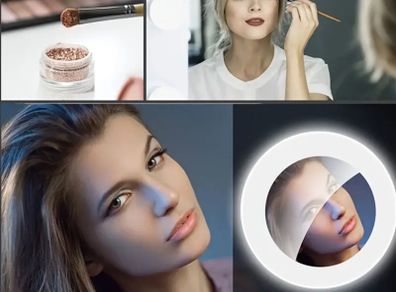 Portable Pink Selfie Ring Light USB Rechargeable, 3 Light Modes