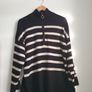 Object.  Zip Striped Knitted Jumper Size Medium Image 7