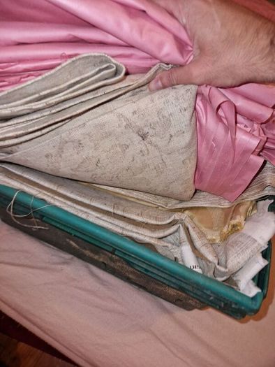 Large quantity of material for dressmaking, curtains, upholstery