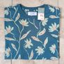 Primark Teal T-Shirt Floral/Flower Print Men XL 44-46 in 109-118 cm 100% cotton Image 2