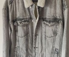 Bershka Men's Acid Wash Denim Jacket