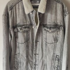Bershka Men's Acid Wash Denim Jacket