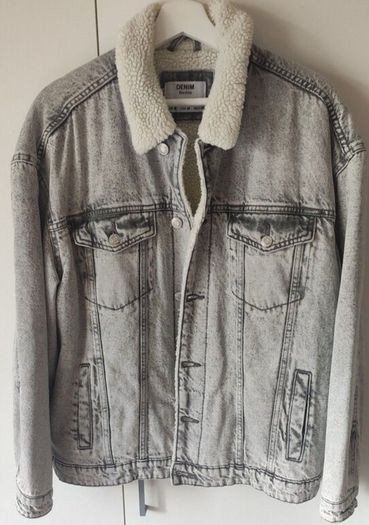 Bershka Men's Acid Wash Denim Jacket