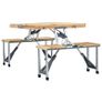 Folding Camping Table with 4 Seats Steel Aluminium Image 6
