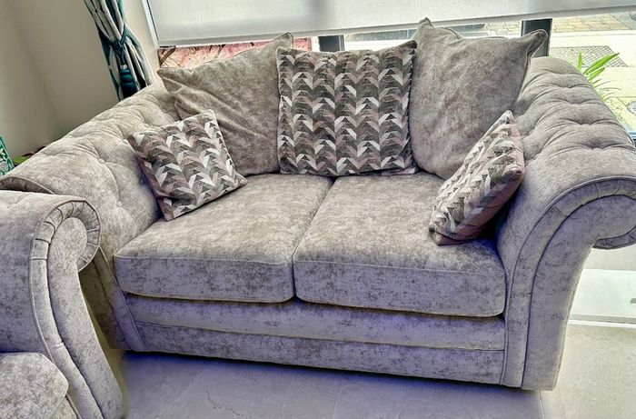 Harvey Norman Beige Pillow-Back Sofa Set (3+2)