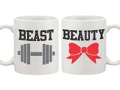 Beauty and the Beast Matching His and Hers Couple Coffee Mugs