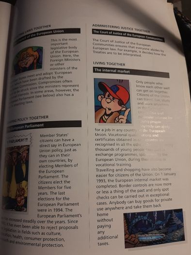 collectable a comic for young people on a peaceful Europe without frontiers