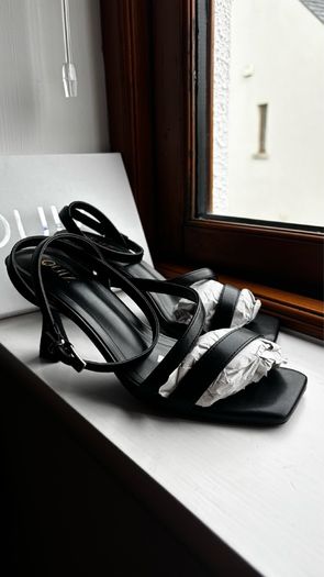 Brand New QUIZ Black Strappy Heels - Size UK 5 / EU 38 (In Box)