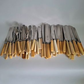 Vintage Faux Bone Handle Cutlery