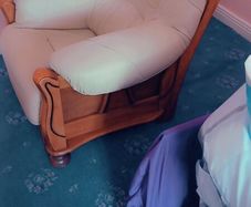 2 cream armchairs excellent condition very comfortable