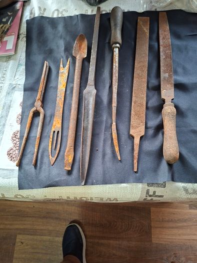 Antique Forged made Wood Carving Tool and Metal Files etc, Postage available or Collection,