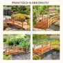 Garden Bridge 1.85m Wooden Bridge Walkable Pond Bridge Decorative Bridge with Railing up to 200 kg Solid Wood Orang Image 2
