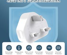White Usb Plug For Iphone Plugs Uk 3 Pin Usb Adapter Plug Uk Usb3 Pack Wall Plug-Usb Charger Plug Uk Mobile Phone Mains Chargers Usb Plugs Compatible With Other