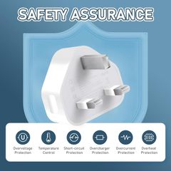 White Usb Plug For Iphone Plugs Uk 3 Pin Usb Adapter Plug Uk Usb3 Pack Wall Plug-Usb Charger Plug Uk Mobile Phone Mains Chargers Usb Plugs Compatible With Other
