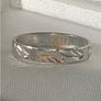 Vintage Silver Wedding Band with 18k Accents Image 8