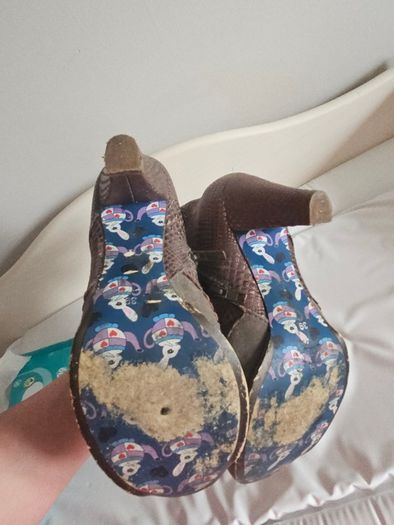 Rare Vintage Irregular Choice Bronze Brown Booties