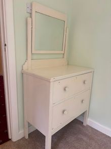 Vintage Painted Dressing Table / Chest of Drawers with Mirror