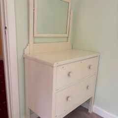 Vintage Painted Dressing Table / Chest of Drawers with Mirror