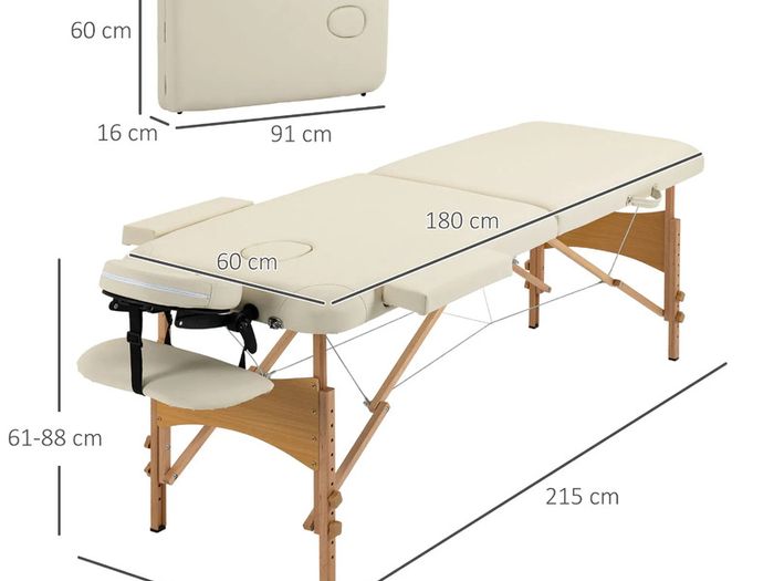 Massage Table Bed Couch Beauty Bed 2 Section Therapy Bed Lightweight Portable Folding Spa Bed Black