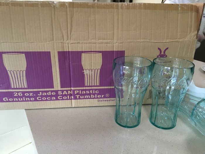 Coca Cola Glasses hard  Plastic Contour Style American Market Large