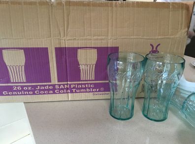 Coca Cola Glasses hard  Plastic Contour Style American Market Large