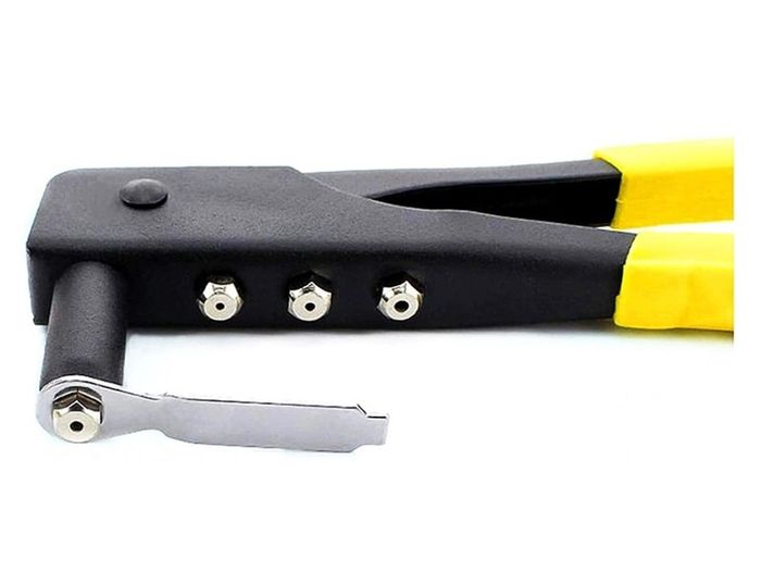 New Hand Riveter Hand Gun for Aluminium Steel Blind Pop Rivets 4 Nozzles #1463
