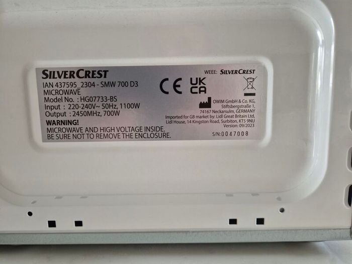 Silvercrest Microwave - Excellent condition