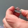Silver ring with pink crystal Never worn Image 2