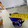 Italian Cobalt Blue small handpainted floral vase pitcher goldtone trim antique Image 3