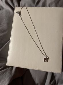 Letter N initial necklace