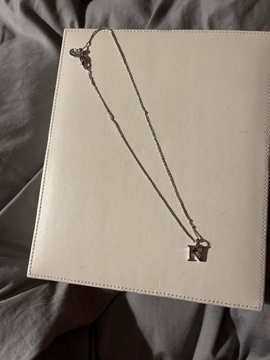 Letter N initial necklace