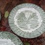 Green plates,  British Anchor, green transferware, green delph Image 3