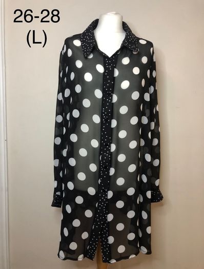 Yours black/white chiffon blouse (size 26-28)