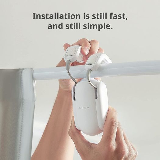 Curtain Smart Opener - Wireless App Automate Timer Control, Add SwitchBot Hub Mini to Make it Compatible with Alexa, Google Home, HomePod, IFTTT (Curtain Rod 2.0 Version, Black)