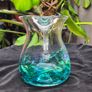 Jerpoint Glass Handcrafted Studio Art Glass Pitcher Water Jug Blue Green Image 3