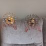 vintage 1970s Hollywood Regency "Waterfall" style fixtures with Murano glass teardrop pendants. Image 2
