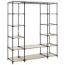 _Wardrobe with Compartments and Rods Cream 150x45x176 cm Fabric Image 2