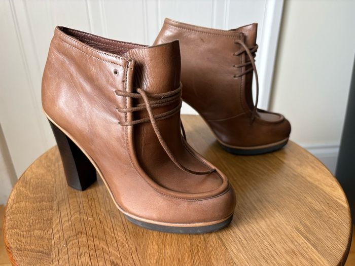 Creeks Brown leather ankle boots with heels 36/3