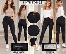2 Black skinny jeans,Size S