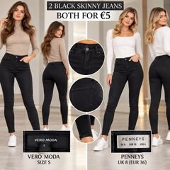 2 Black skinny jeans,Size S