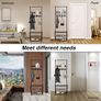 Coat Rack Stand with Shoe and Removable 16 Hooks Free Standing Hall Tree Matte Steel Frame Hat for Storage, Black Image 6