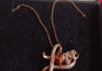Sterling silver,gold plated with diamonds,pendant
