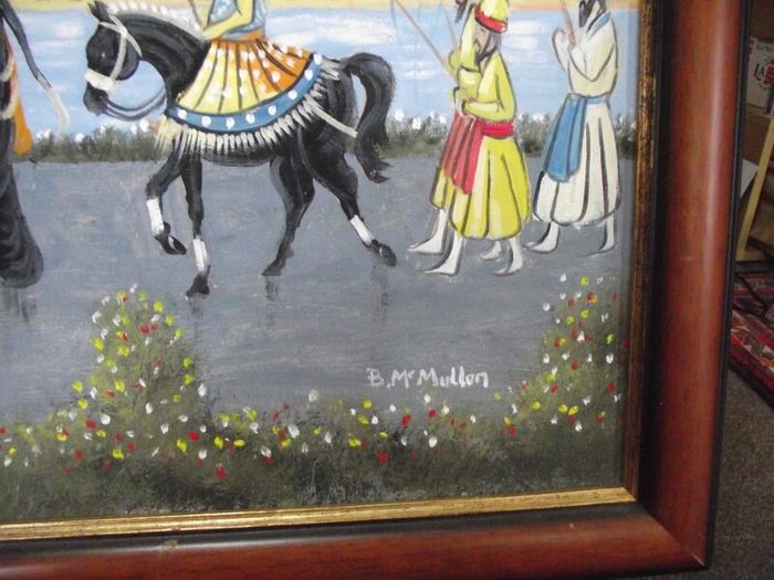 Indian Royal procession Painting - Signed B. McMullan