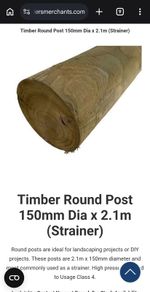 6" Timber round post 2.1m