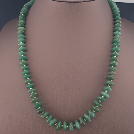 Vintage Tire Shape Jade Beaded Necklace