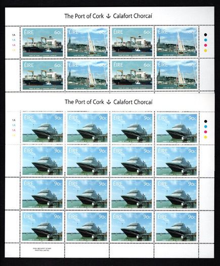 2013 Ireland The Port of Cork Commemorative Stamps Sheetlet Plate 1A1A1A1A Mint Never Hinged (MNH)