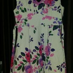 Bhs Ivory floral midi dress size UK16 EU44 Postage included